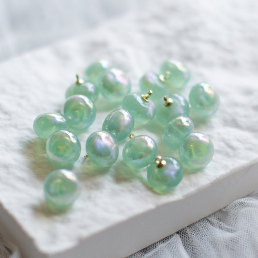 ＊６個＊　オーロラグリーン　ビーズ　Aurora Green Beads PS-0001